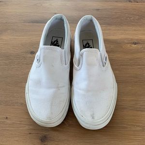 White Slip-On Vans